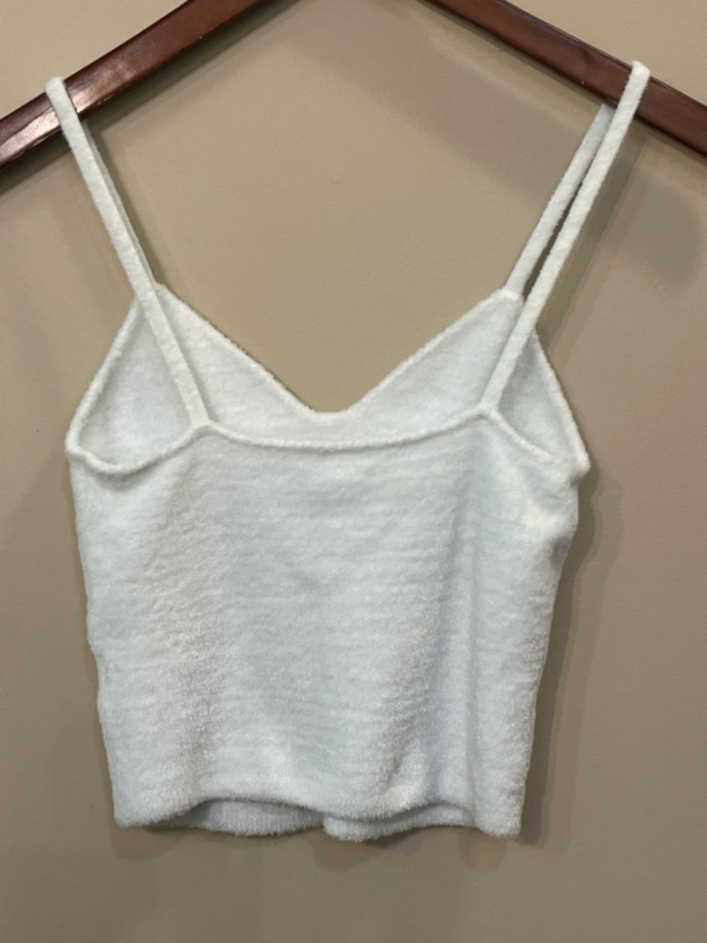 Alice + Olivia Rhea white Fuzzy Cropped Sweater Tank stretchy summer L - Picture 3 of 5